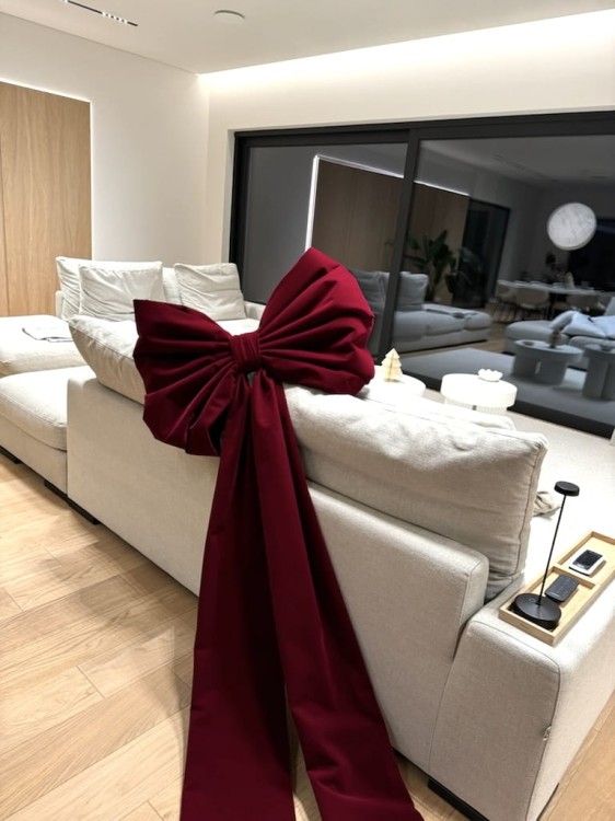 kokarda-welurowa-bordowa-xxl-choinka-recznie-robiona-70cm 3