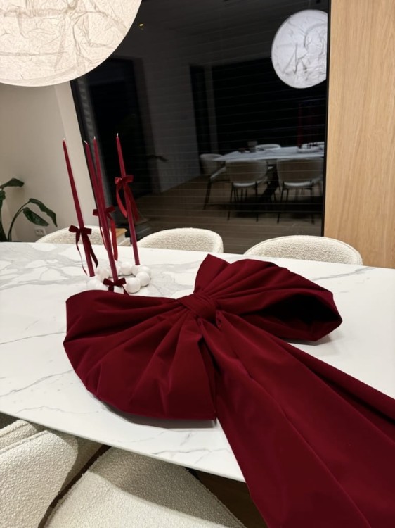 kokarda-welurowa-bordowa-xxl-choinka-recznie-robiona-70cm 4