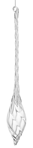 Sopel szklany przezroczysty, skręcona faktura, 23 cm