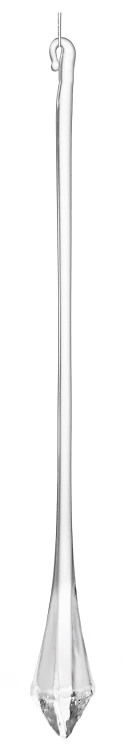 Sopel szklany gładki przezroczysty, szlifowany czubek, 25 cm