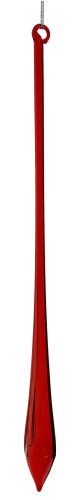 Sopel szklany czerwony, gładki, 23,5 cm