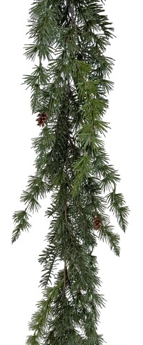 Girlanda świąteczna Larix zielona z szyszkami, 180 cm