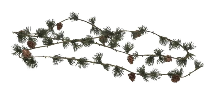 Girlanda sosnowa PVC z szyszkami, zielona, 190 cm