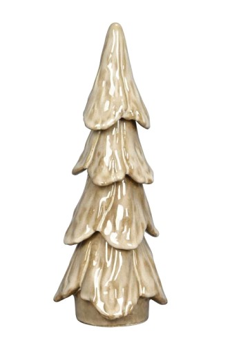 Choinka ceramiczna kremowo-brązowa, duża, 26,5 cm