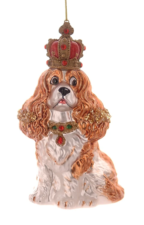 bombka-pies-spaniel-korona-szklana-14cm