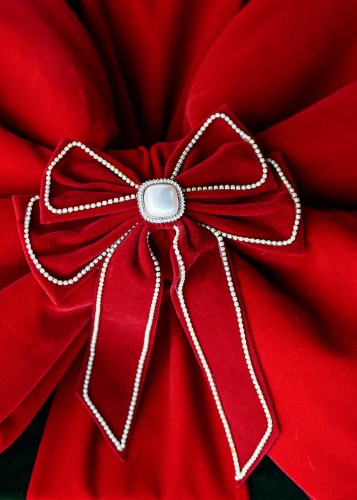 Spinka do włosów , kokarda czerwona