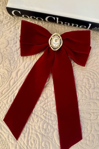 welurowa spinka do włosów 1