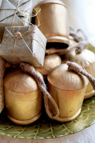 Dzwonki w stylu Vintage. złote 1