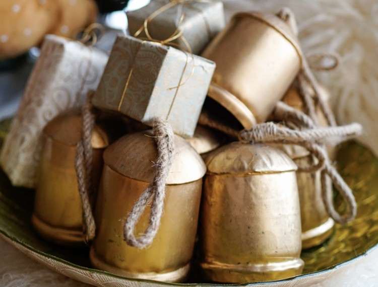 Dzwonki w stylu Vintage. złote 2