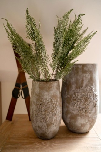 Gałązka paproci z efektem szronu i brokatu 1