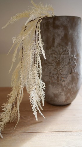 Gałązka z efektem szronu i brokatu, biała