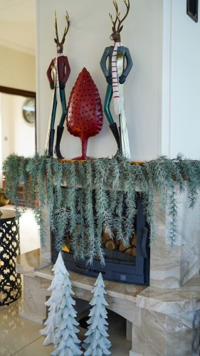 Girlanda zielona, lodowa z gałązek cedru 1