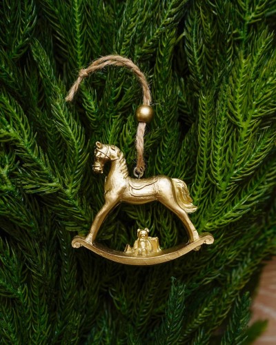 Ozdoba choinkowa koń na biegunach