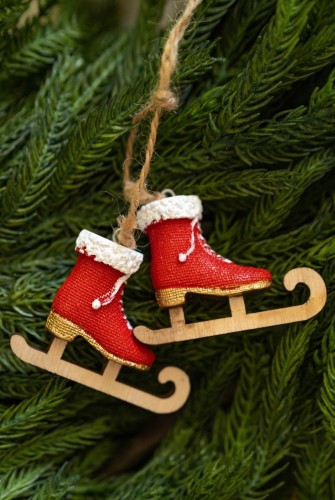 Łyżwy zielone ozdoba choinkowa