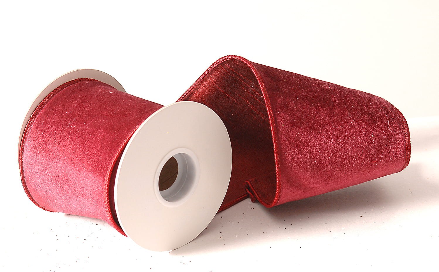 Wstążka tasiemka welurowa aksamitna welur, bordo, szer. 10cm. dł 4,6 m