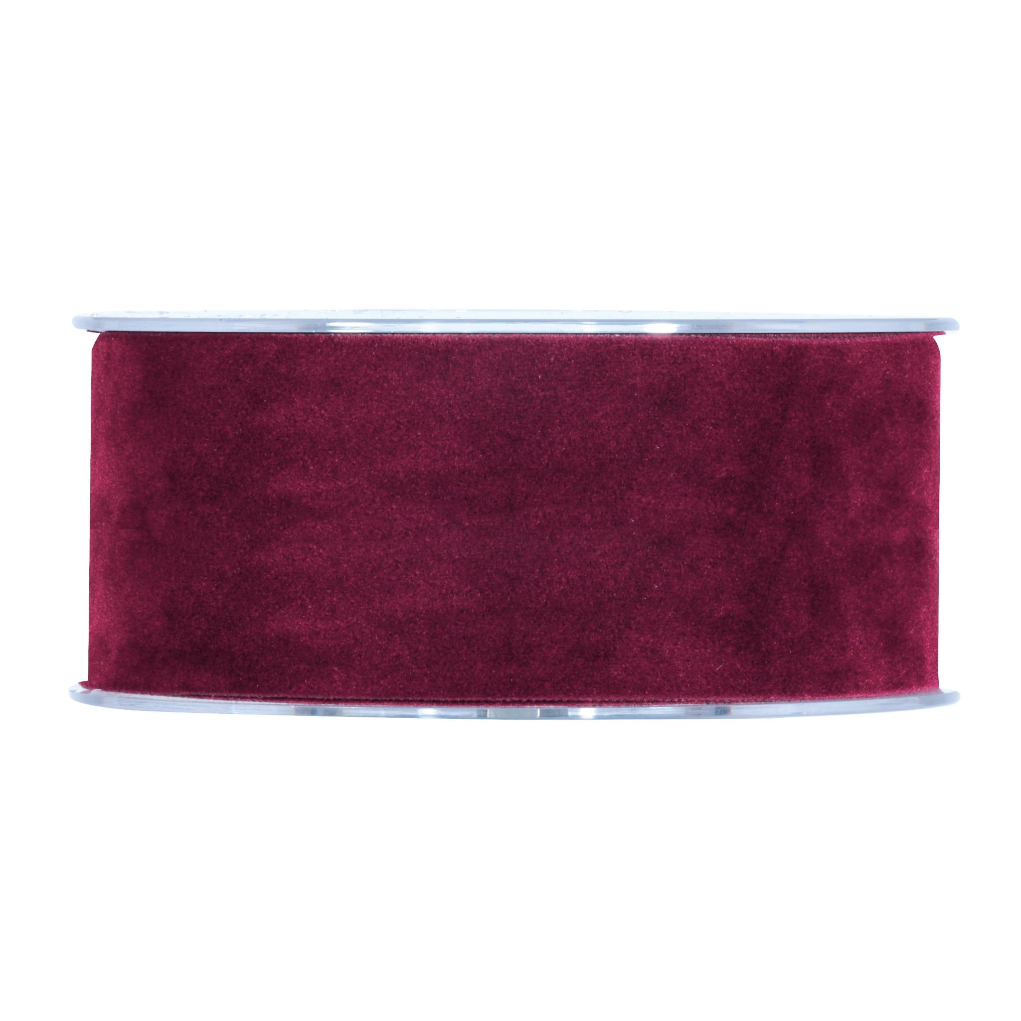 Wstążka tasiemka welurowa aksamitna welur, burgund, zer 4 cm szer. 30 m