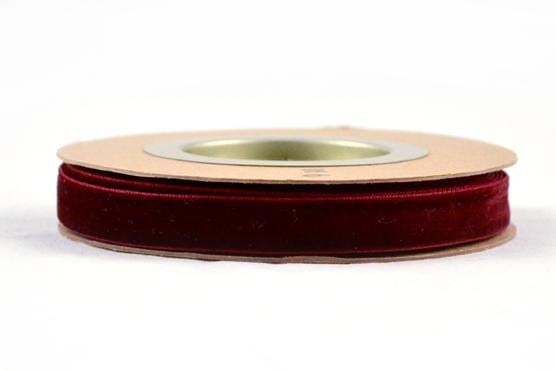 Wstążka tasiemka welurowa aksamitna welur burgund, szer. 3,8 cm, dł. 9 m
