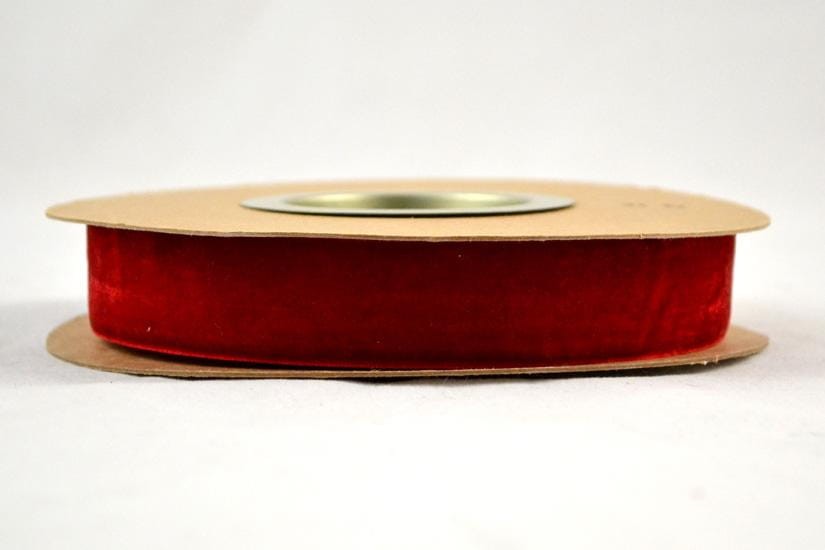 Wstążka tasiemka welurowa aksamitna welur czerwona, szer. 3,8 cm, dł. 9 m