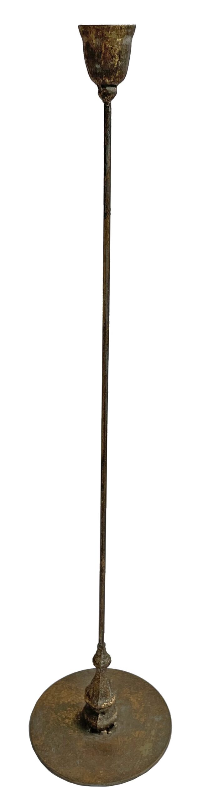 Świecznik metalowy w kolorze antycznego złota, wys. 30cm