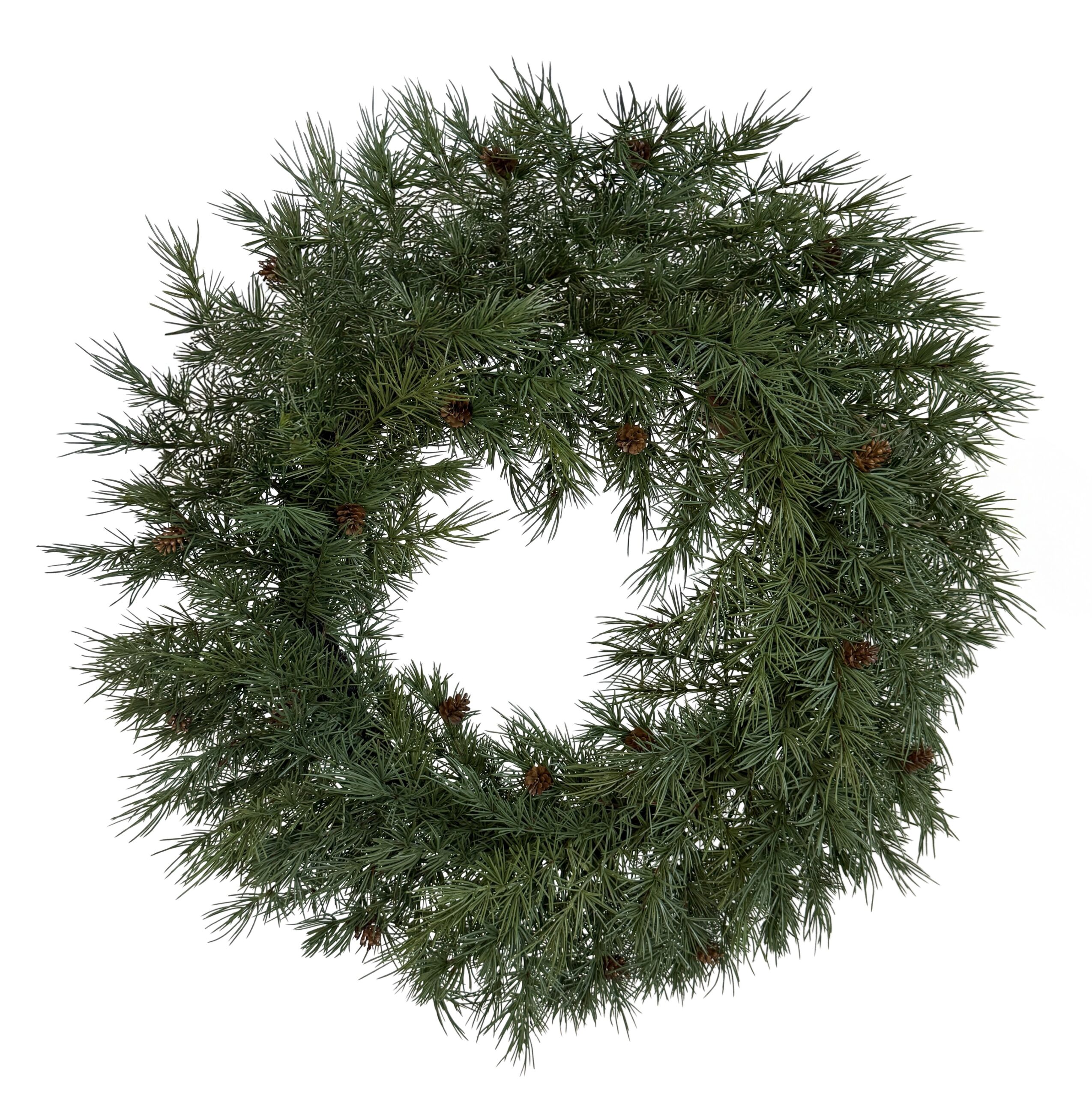 Wianek świąteczny Larix z szyszkami, śr. 80 cm