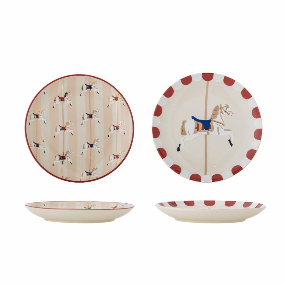 Talerze Karuzela ceramiczne, zestaw 2 szt., dwa wzory