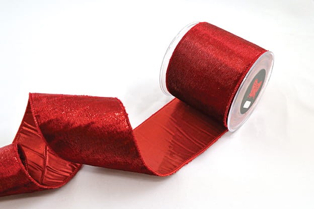 Wstążka SHINE RED czerwona, szer. 10 cm, dł. 4,5 cm