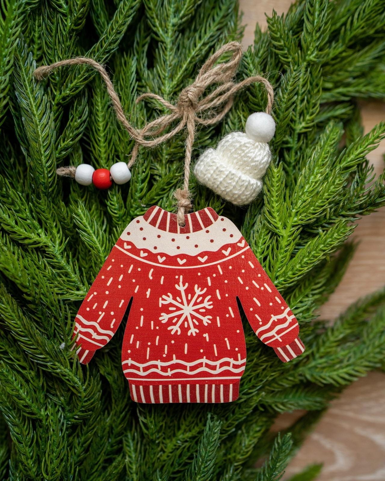 Ozdoba choinkowa z drewna snowflake